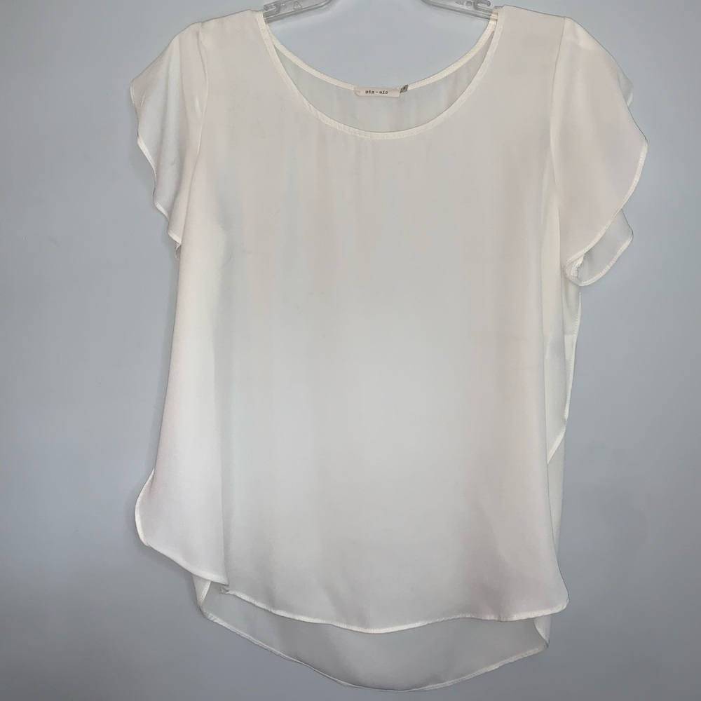 Sis Sis Brand White Sheer Blouse